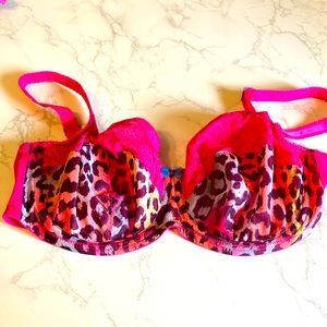 Panache Sculptresse Hot Pink Leopard Print Unlined Underwire bra 38F